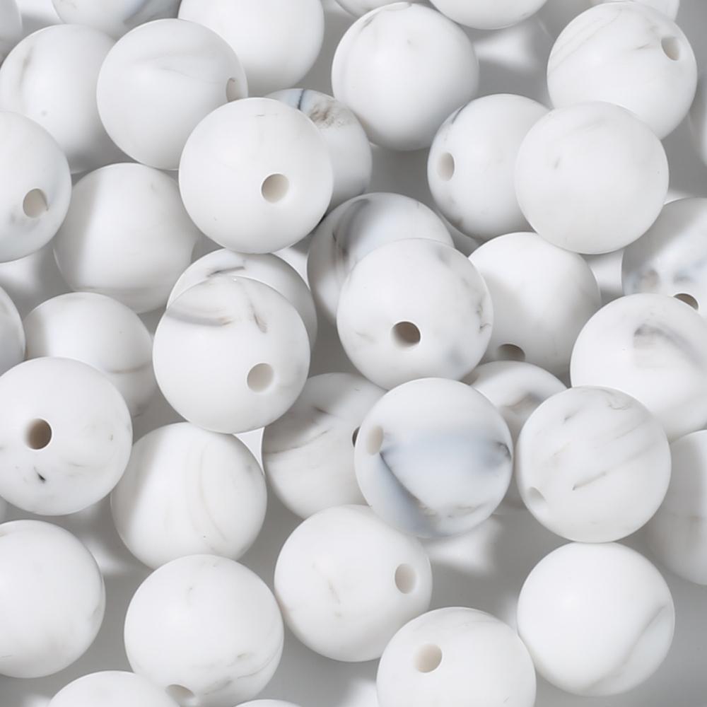 50Pc 12mm 19Color Silicone Round Bead Food Grade Teether Chew Bead For Handmade Baby Pacifier Chain DIY Jewelry Making Accessory