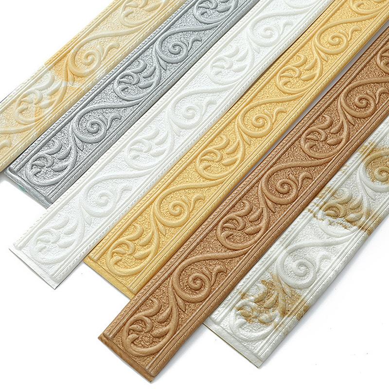 230cm 3D geprägte Schaumstoff Wanddekoration Selbstklebende Rückwandleiste, Dekorative Tapetenbordüre, Sockelleiste Hausdekoration