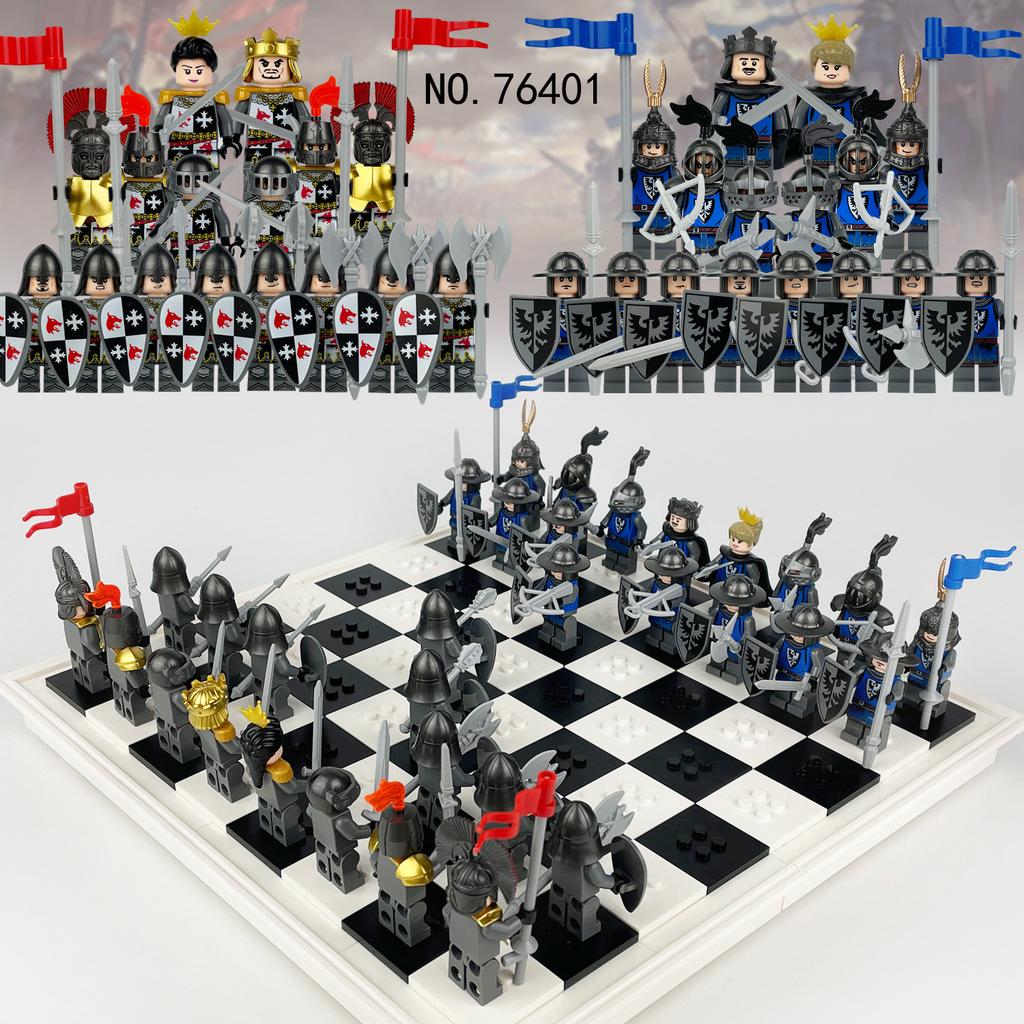 32pcs Medieval European Knight Legion Soldiers Battle Chessboard Building Block Toys