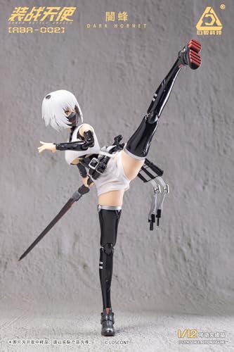 LOSCONT Armed Battle Angels Series ABA 002 Dark Hornet 1/12 Scale PVC, ABS, POM, and Fabric Painted Movable Figure