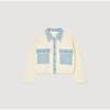 Y2k Women Denim Patchwork Jacket Coat Lapel Long Sleeves Jackets with Pockets Spring Casual Lady Denim Coats Designer Outwear Top