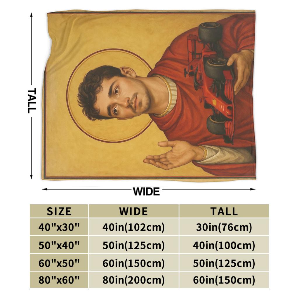 Charles Leclerc Gesù Coperta Divertente Coperta da Viaggio in Flanella per Camera da Letto Morbida Calda Design di Qualità Copriletto Regalo