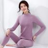 Damen Thermo-Samt-Unterwäsche-Set mit mittelhohem Kragen, doppelseitigem deutschem Samt, beinhaltet Oberteil und Hose, Stil 607.