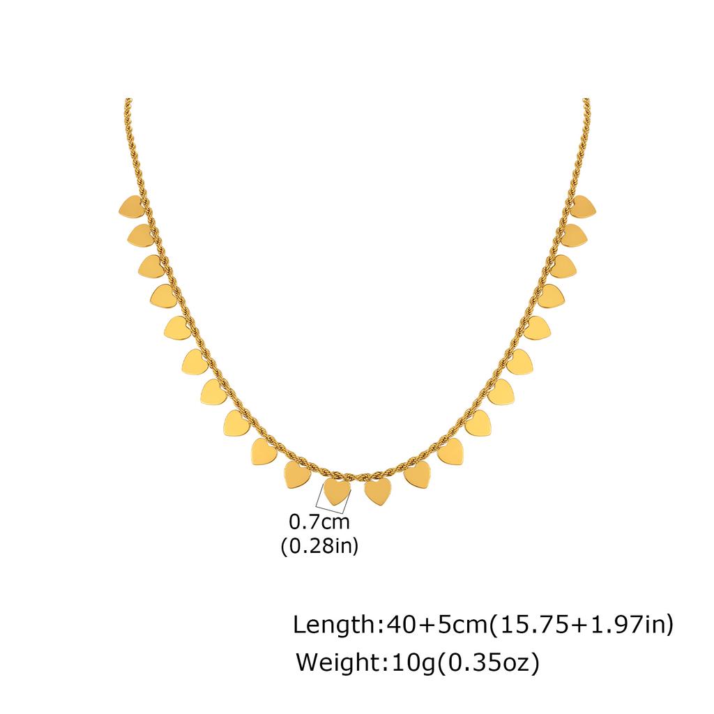 Vnox Minimalism Gold Plated Round Tassel Pendant Necklace for Women, Geometry Heart Charms Chain Necklace Free Trendy Jewelry