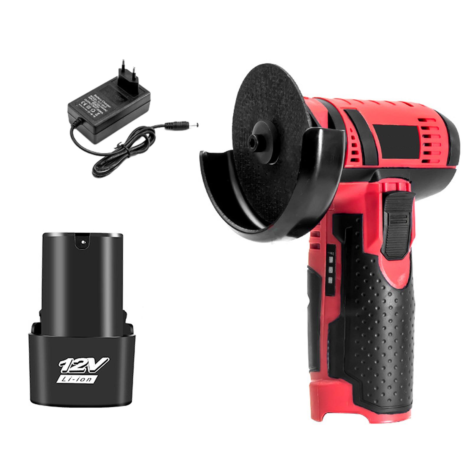 

Угловой шлифовальный инструмент, 12 В, 19500 об/мин, шлифовальные станки, электроинструменты, электрическая шлифовальная машина по металлу с защитными ограждениями, нескользящая ручка EU