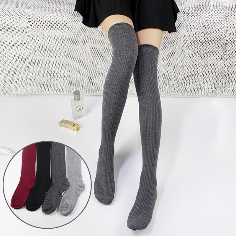 Lolita Cute Vertical Striped Stockings Japan And South Korea Campus Socks Knee Color Warm Pile Socks Long Tube High Tube Women's