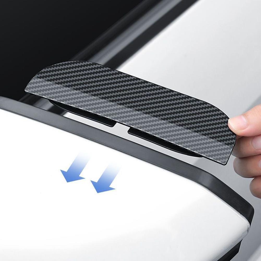 2Pcs Carbon Fiber Car Rearview Mirror Rain Shield Eyebrow Flexible Car Rearview Mirror Rain Shield Protector Eyebrow Rain Cover