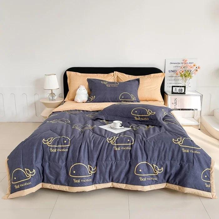 

New simple printing fashion single summer quilt air conditioner quilt Xia Liang quilt single piece without pillowcase 100x150cm 1pcs