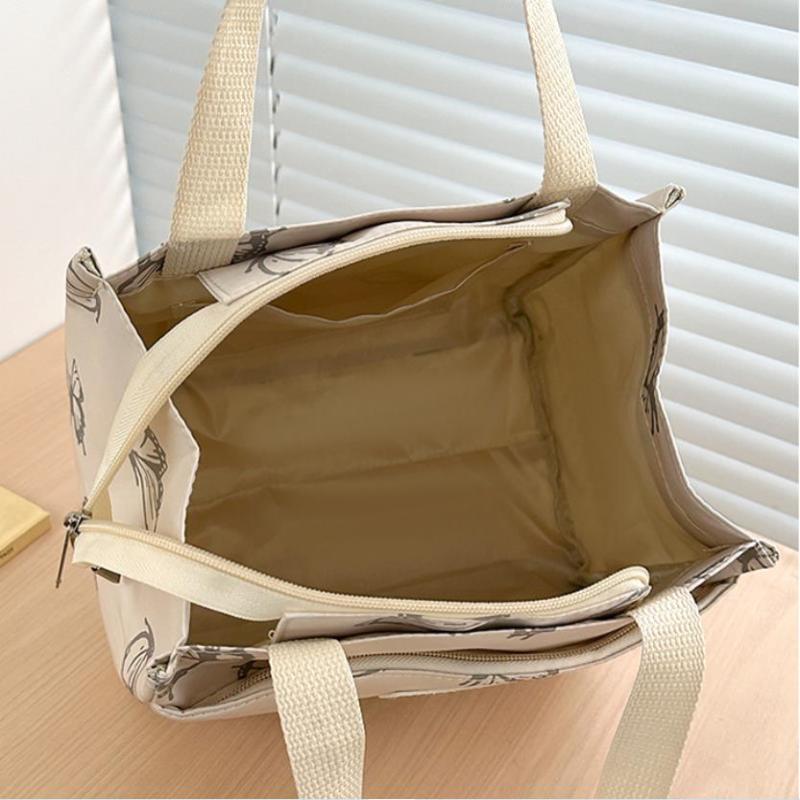 Fashion Butterfly Printed Versatile Handbag Office Worker Travel Picnic Lunch Tote Bag