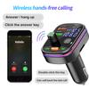 Bluetooth 5.0 Car FM Transmitter Dual USB 3.1A Type-C Car Charger Ambient Light Handsfree Car Kit Mp3 Player Support  TF Card AE