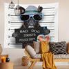 Bad Dog Pattern Tapestry High Quality Fabric Multi Size for Home Dorm Wall Decor Gift Flat Print