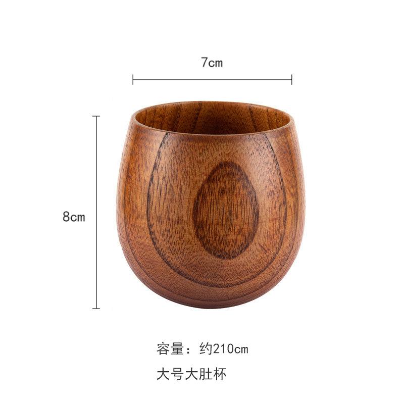 Creative Wooden Cup Japanese-style Small Teacup Anti-scalding Tea Set Tea Cup Household Solid Belly Cups Household Tableware