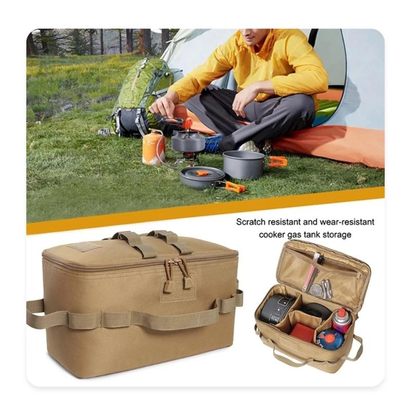 Portable Outdoor Organizer Bag with Compartments and Foldable Feature for Efficient Camping Equipment Management Picnics
