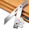 Multifunctional Woodworking Scriber Ruler Movable Angle Woodworking Measuring Gauge