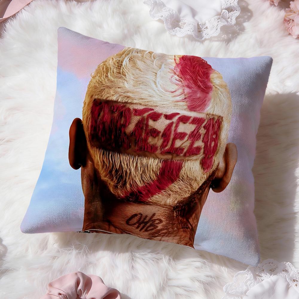 Hot C-Chris Brown Cushion Cover Premium Comfort Reversible Pillow Cove -Two in One Design for Any Room & Car Interior