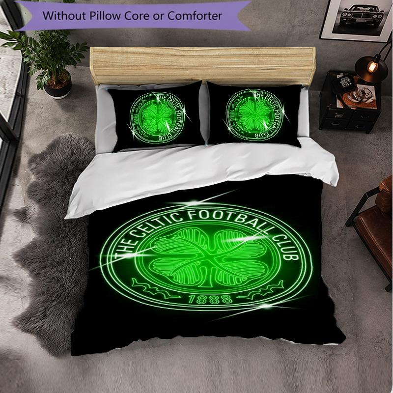 Set Biancheria da Letto Celtic FC 3 Pezzi Morbido Set Copripiumino con Federe Set Decorazione Camera da Letto per la Casa