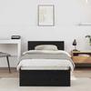 Bed Frame Black Oak Effect 75 x 190 cm Engineered Wood
