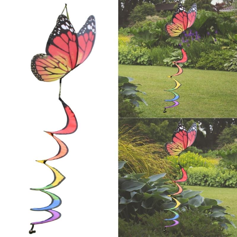 Hanging Butterfly Curlie Wind Spinners Twisters for Dynamic Balcony Home Garden Eye Catching Indoor Outdoor Decoration