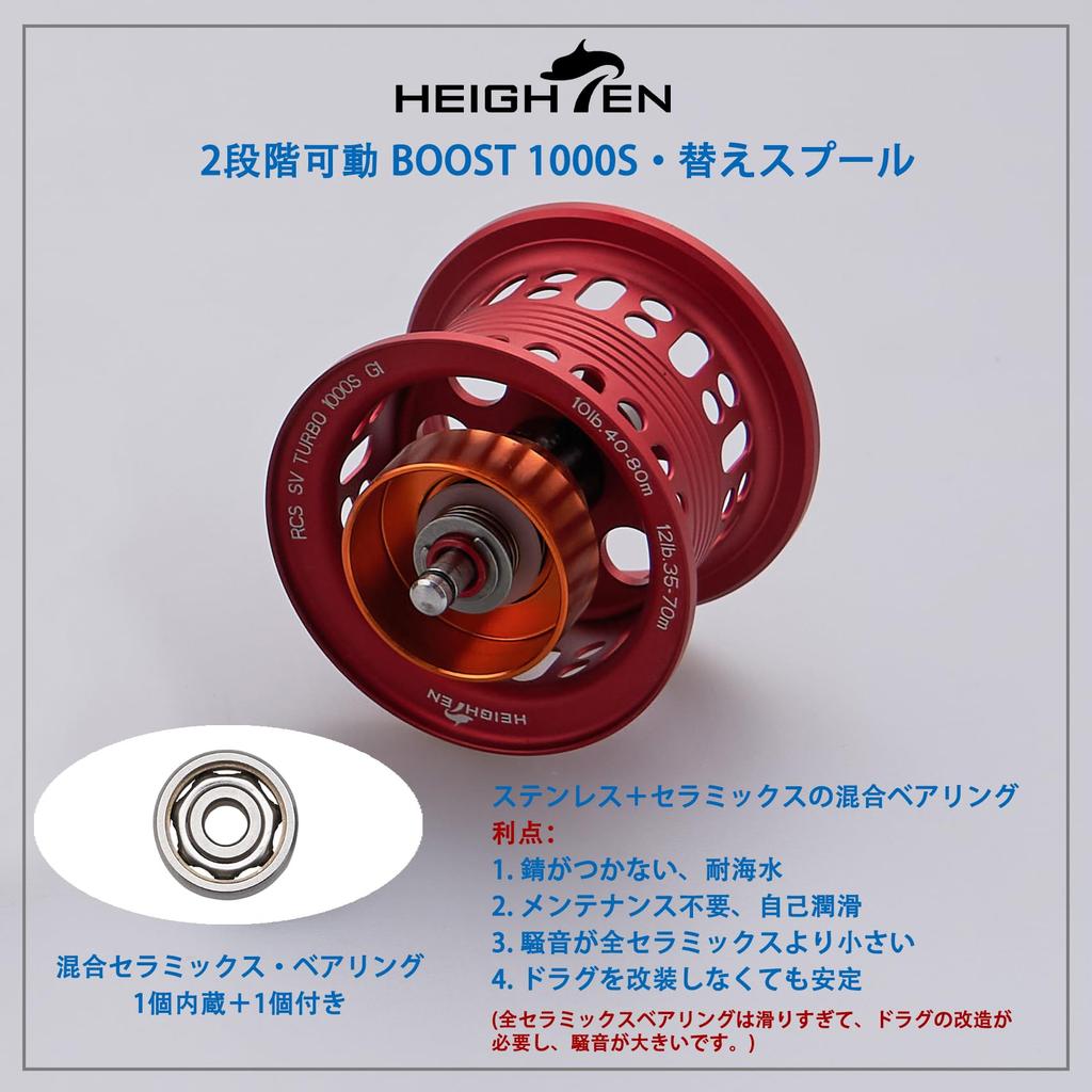 HEIGHTEN Reel Spool BOOST Replacement Spool with Bearings for Daiwa Baitcasting and Silver Wolf 2-Stage Adjustable, Reels, Steez, Zillion, Ryoga,