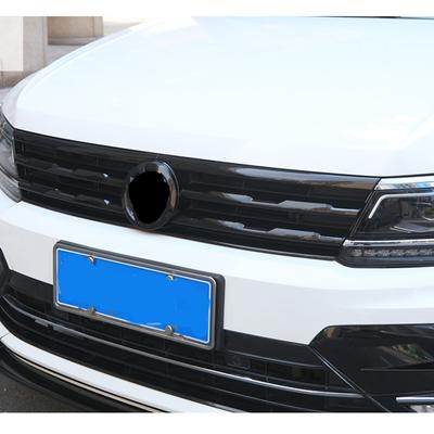 A Set Front Bumper Center Grille Trim Strips Fit For Volkswagen Tiguan MK2 2017-2024 Car Accessories Directly Stick Black Strips