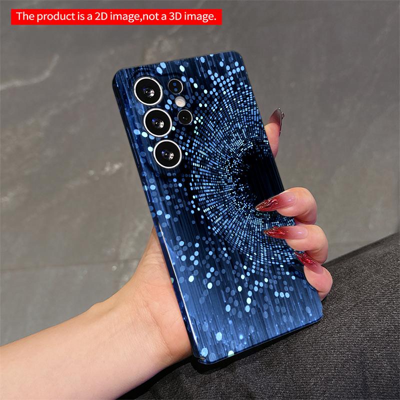 2DFlat Samsung phone case Blue Digital Spiral Dot Pattern Phone Case Applicable to Galaxy S22 S23 S24 S25ULTRA S26 A12 A13 A14 A15 A16