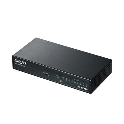 Elecom Switching Hub Gigabit 8 Port Metal Housing with Magnet Power Supply Black Simple Package Built-in EHC-G08MN2A-HJB