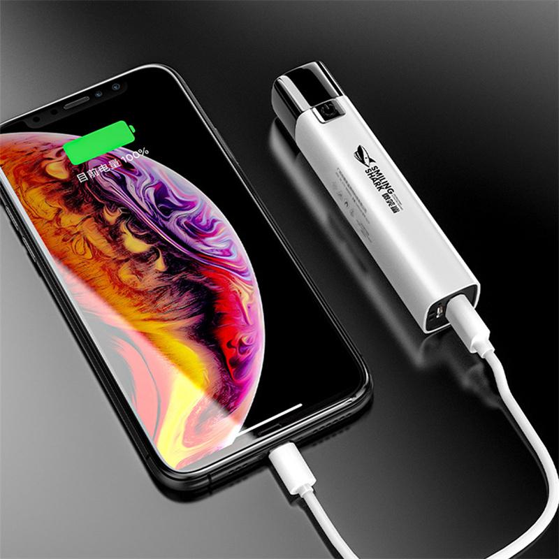 Portable Usb Glare Rechargeable Flashlight Waterproof Power Used Torch