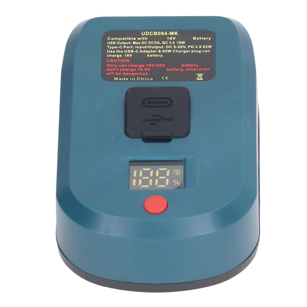 Battery Adapter Digital Display 18V Lithium Battery To USB Type C Output for BL1830 BL1850 BL1840