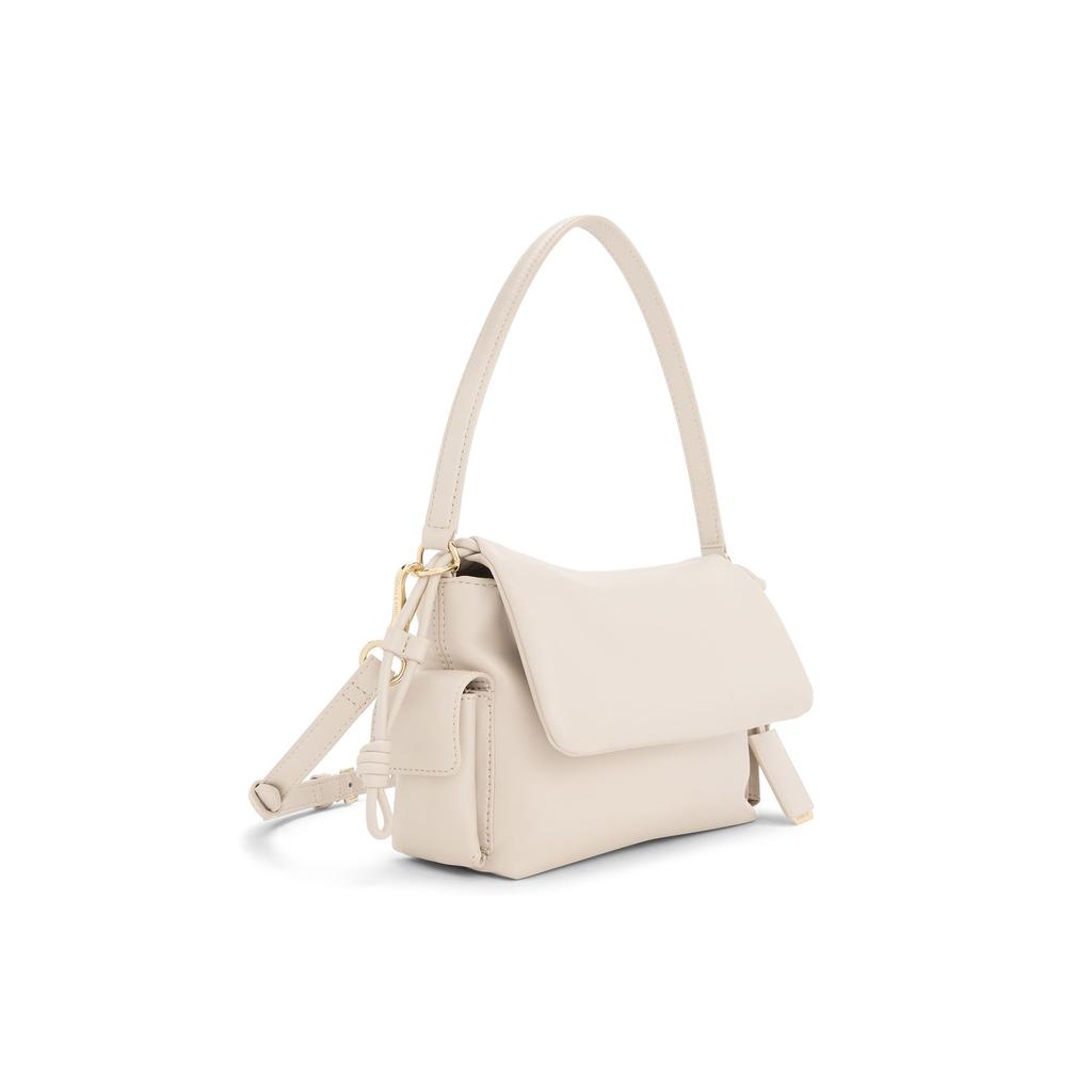 Charles & Keith Double Pocket Versatile Flap Cloud Handbag Women handbags Oatmeal CK2-20671785