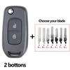 Coque Boîtier de Télécommande de Clé de Voiture 2 3 Boutons pour Renault Clio V 2021 Megane 3 Symbol Logan 2 Sandero 2 Dacia Duster Kadjar Captur