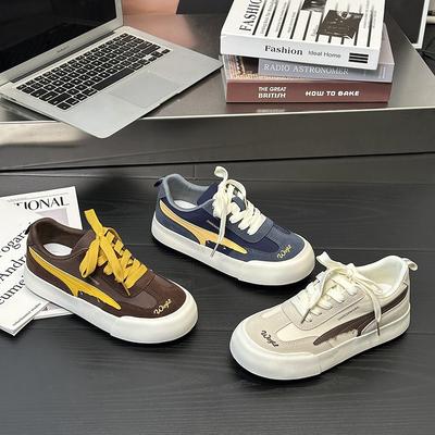 6 weibliche Nische Originaldesign Herbst neu runde Zehe Retro lässige Board-Schuhe