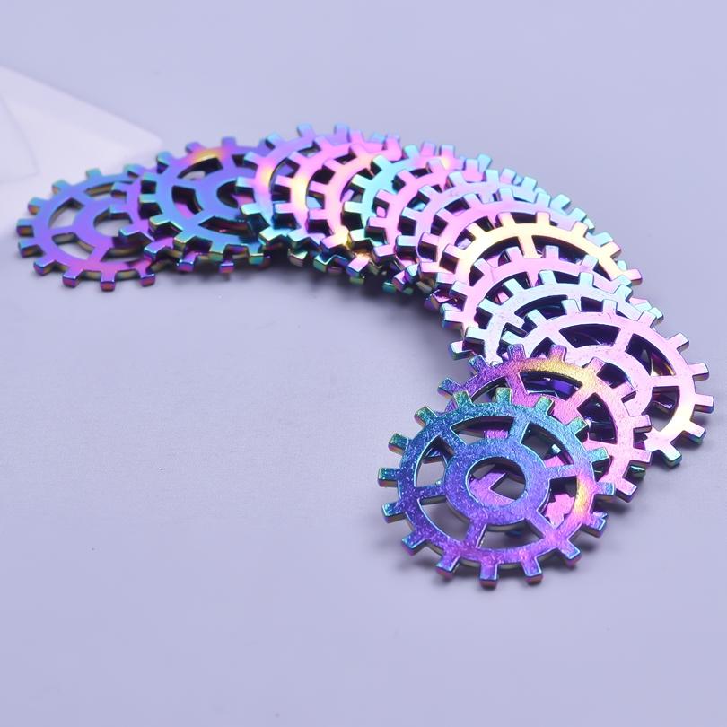 Rainbow Gear Charms For Jewelry Making Supplies Wholesale Items Round Steampunk Accessories DIY Necklace Earrings Component Gift