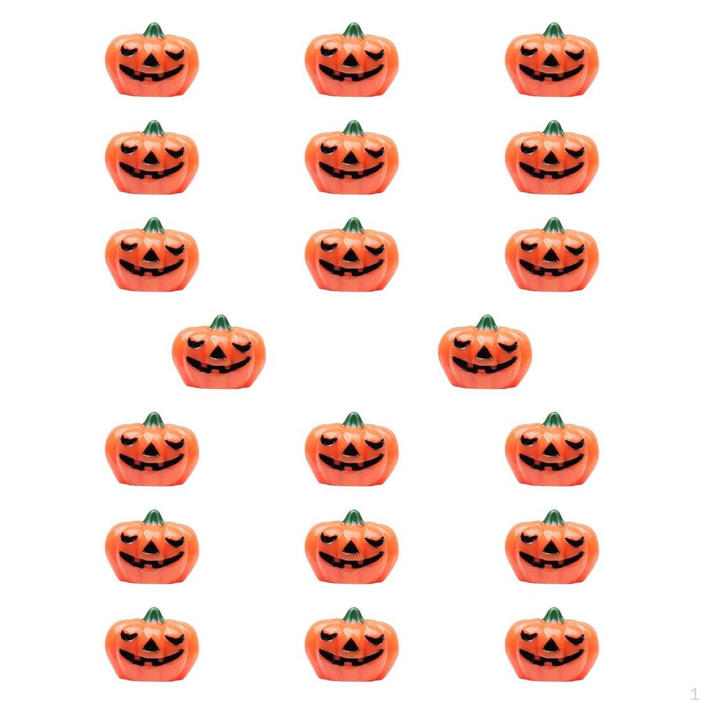 20 Pieces Halloween Miniature Pumpkin Figurines Desktop Ornament Resin Sculptures Crafts