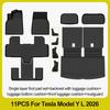 Tapis de sol 6 places pour Tesla Model Y L 2026+, tapis de coffre TPE 3 rangées, housse de siège arrière, doublure de coffre avant, plateau de