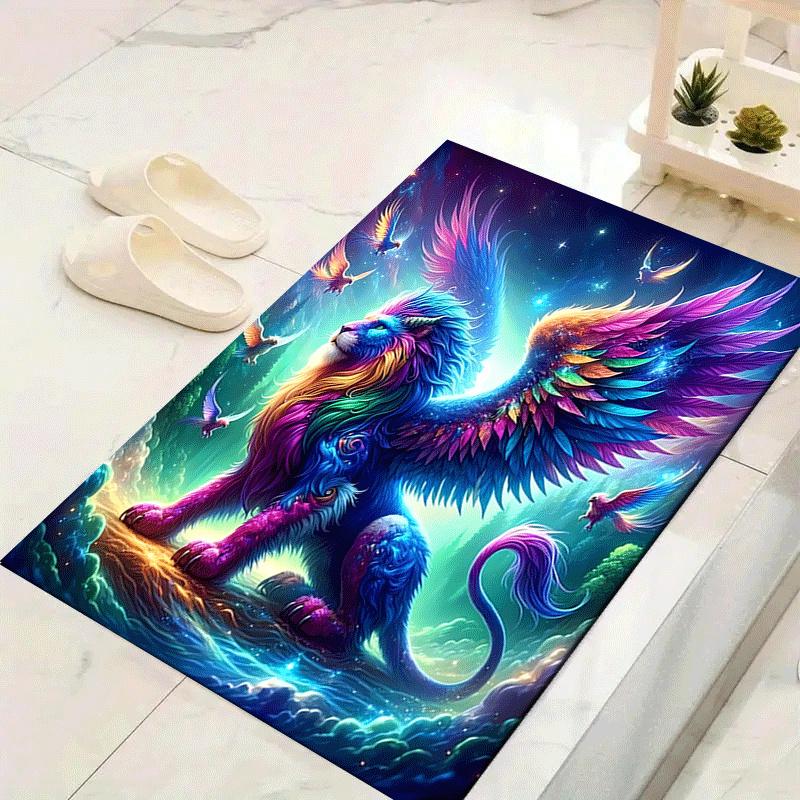 

1pc Majestic Griffin Design Area Rug - Soft, Anti-Slip, and Durable Gaming Room Decor for Bedroom 60cm by 90cm