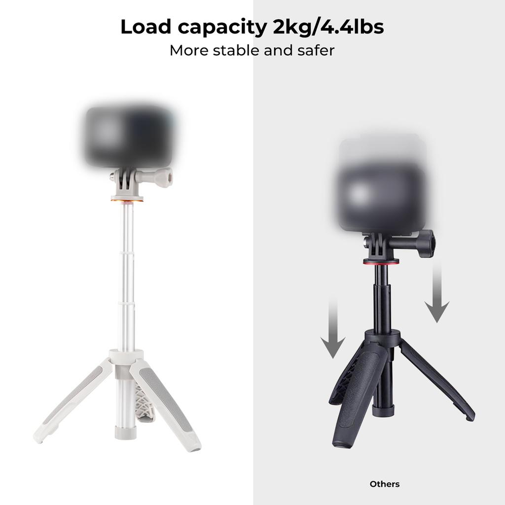 Sports Camera Extendable Selfie Stick Tripod Aluminum Alloy 32cmCelsius12.6in  . Height 2kg Load Capacity Replacement for     12C
