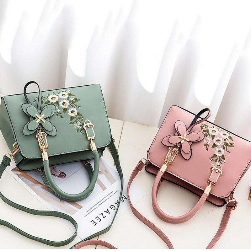 Luxury Floral Embroidery Shopper Tote Bag for Women Large Capacity Designer Shoulder Crossbody Bag Ladies Fashion Handbag