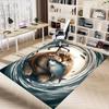 1PC cat fish Anti-slip carpet, suitable for Office, bedroomand playrooms. It can also be used as a sofa footrest cover-W89