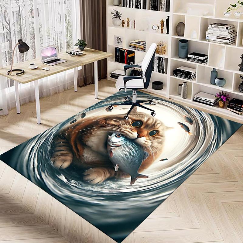 1PC cat fish Anti-slip carpet, suitable for Office, bedroomand playrooms. It can also be used as a sofa footrest cover-W89