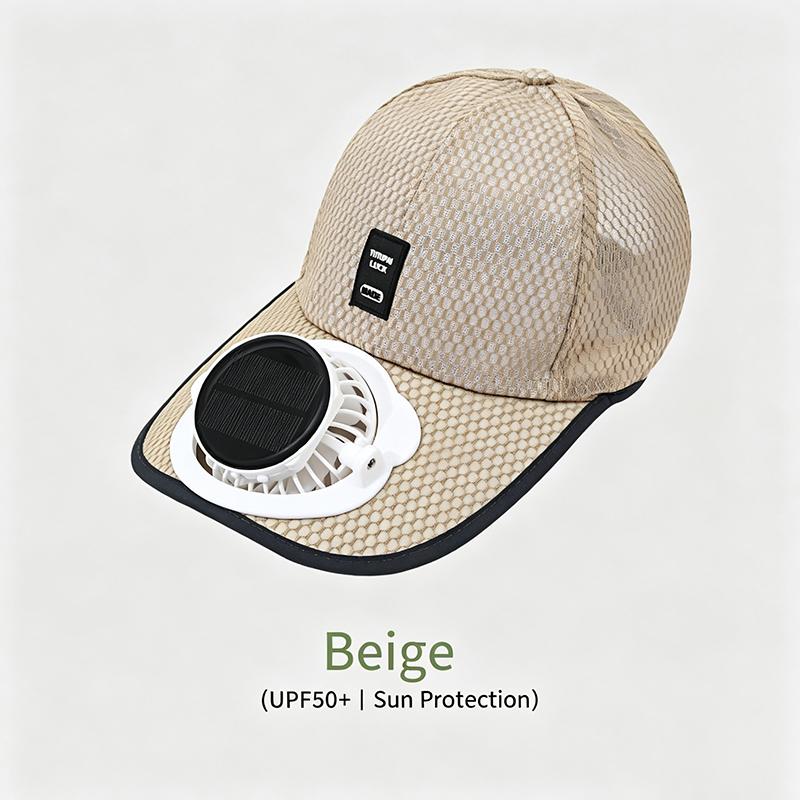 Solar Powered Cooling Fan Cap USB Rechargeable Anti-UV Breathable Sun Hat for Summer Outdoor Sport Travel Daily Use