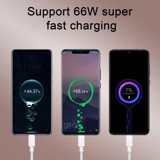Data Line Fast Output Data Transmission Charging Stable 6A/66W Type-C Mobile Phone Charger