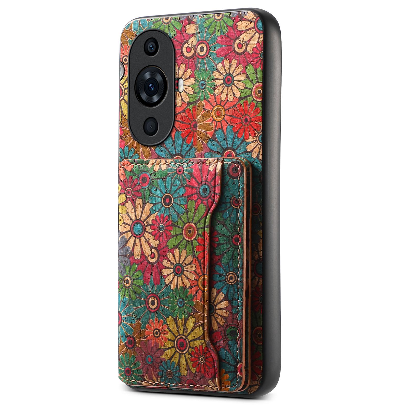 

For Huawei nova 11 Pro/11 Ultra Case Floral Pattern Card Slot Kickstand Anti-Drop Phone Cover Spring/Green