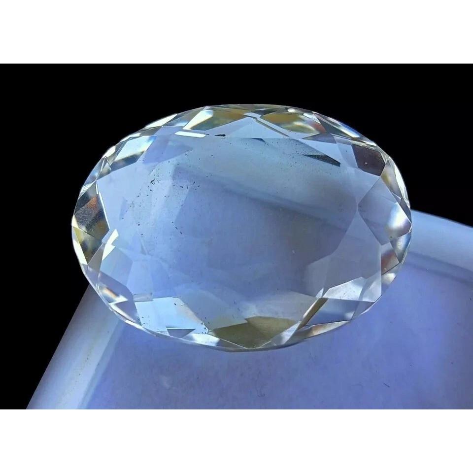 Natural Brazilian White Topaz Oval 88.40 Ct Beautiful Certified Loose Gemstone