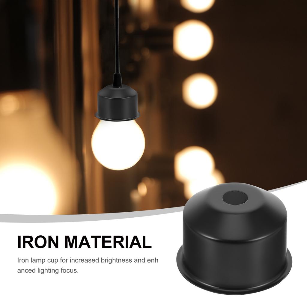E27 Lamp Holder Cup Metal Lamp Base Cup for DIY Lighting Fixtures Retro Modern Finial Design Sturdy Iron Construction Enhanced