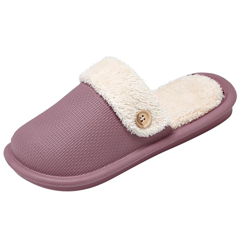 Модные зимние тапочки для мужчин домашняя ванная комната водонепроницаемые удобные нескользящие бархатные теплые плюшевые мужские из хлопка ЭВА новый стиль 44-45 2599₽