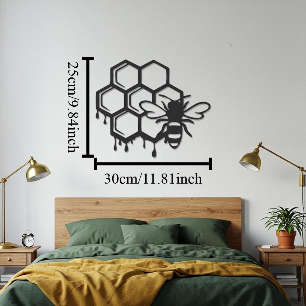 Modern Bee Metal Wall Art for Farmhouse Kitchen