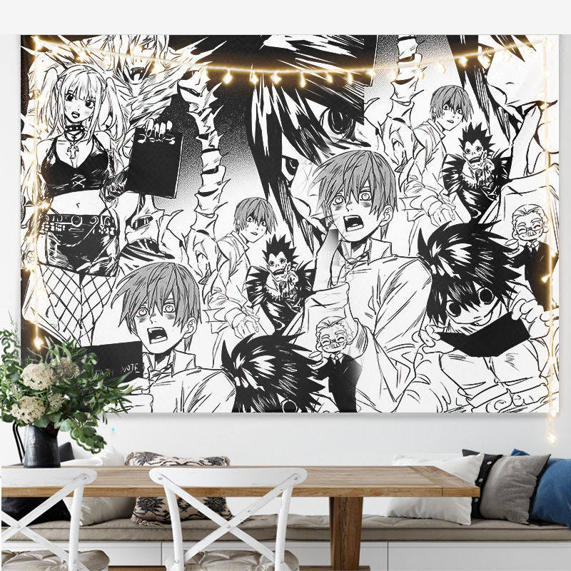 Neues japanisches Anime Death Note Druck Wandteppich Wandbehang Poster Schlafzimmer Hintergrund Wandkunst Heimdekoration