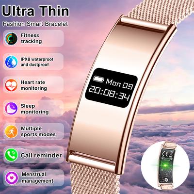 New Ultra Thin Smart Bracelet Women Fitness Tracker Heart Rate Sleep Monitor Health Smart Band IPX8 Waterproof Sports Smartwatch