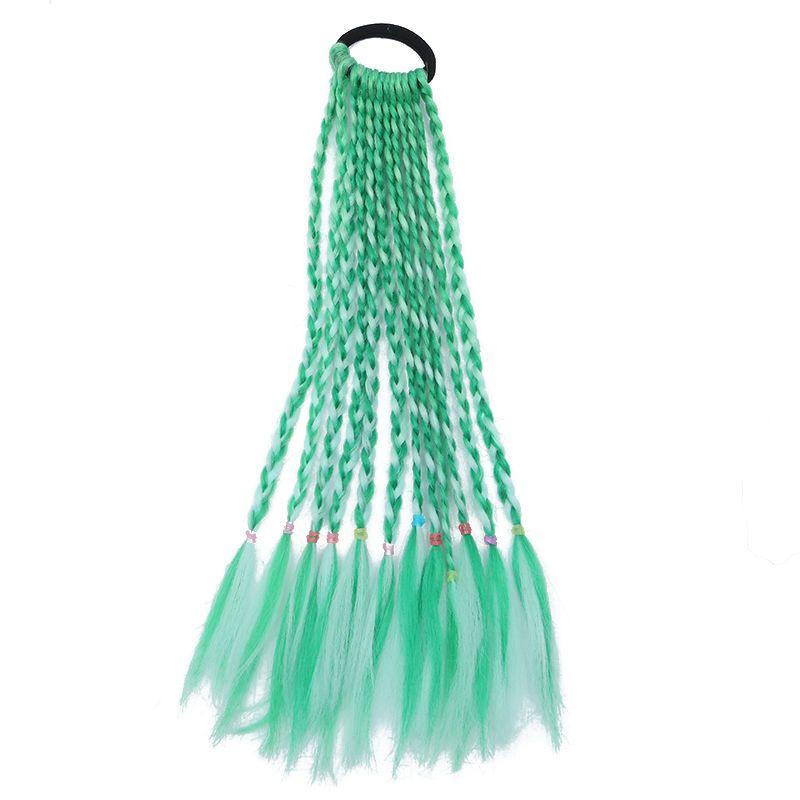 Children's Wig Dreadlocks Hair Accessories Bow Tie Style Colorful Braided Hair Ties Girls' Short Stage Cute Ombre Ponytail