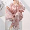 Cotton and silk family 1011 new cotton silk pajamas women's spring and autumn loungewear suit women can wear casual long-sleeved trousers